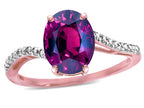 Star K™ Big Stone Oval 10x8 Rhodolite Bypass solitaire engagement promise ring