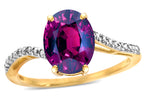 Star K™ Big Stone Oval 10x8 Rhodolite Bypass solitaire engagement promise ring