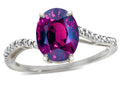 Star K™ Big Stone Oval 10x8 Rhodolite Bypass solitaire engagement promise ring
