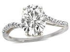 Star K Big Stone Oval 10x8 Genuine White Topaz Bypass solitaire engagement promise ring