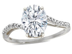 Star K Big Stone Oval 10x8 Genuine White Sapphire Bypass solitaire engagement promise ring