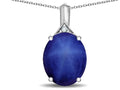 Star K Expressions Large 12x10mm Oval Created Star Sapphire Pendant Necklace