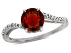 Star K  Round 7mm Garnet Bypass solitaire engagement promise ring