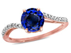 Star K ™ Round 7mm Created Sapphire Bypass solitaire engagement promise ring
