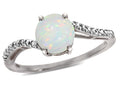 Star K  Round 7mm Genuine Opal Bypass engagement promise solitaire ring