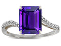 Star K  Big Stone Octagon Emerald Cut 10x8 Amethyst Bypass solitaire ring