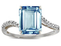 Star K  Big Stone Octagon Emerald Cut 10x8 Sky Blue Topaz Bypass solitaire ring