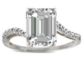 Star K  Big Stone Octagon Emerald Cut 10x8 Genuine White Sapphire Bypass solitaire ring