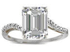 Star K  Big Stone Octagon Emerald Cut 10x8 Genuine White Sapphire Bypass solitaire ring