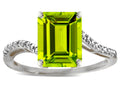Star K  Big Stone Octagon Emerald Cut 10x8 Peridot Bypass solitaire ring