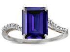 Star K  Big Stone Octagon Emerald Cut 10x8 Iolite Bypass solitaire ring
