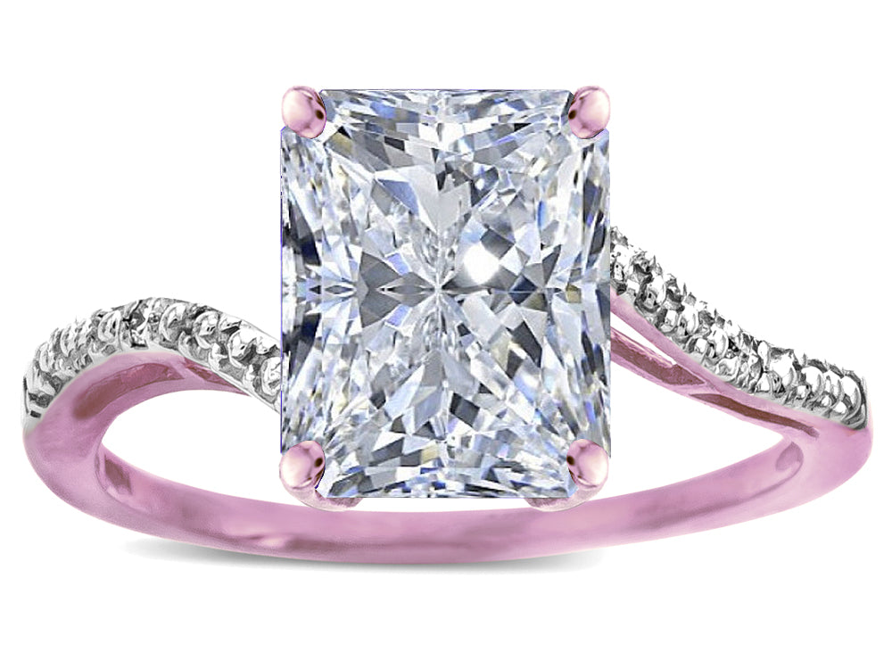 Star K ™ Octagon Emerald Cut Big Stone 10x8 White Topaz Bypass solitaire ring