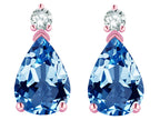 Star K  8x6mm Pear Shape Genuine Blue Topaz Classic Drop Earring Studs