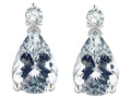 Star K  8x6mm Pear Shape Genuine Aquamarine Classic Drop Earring Studs