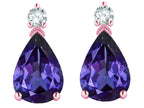 Star K  8x6mm Pear Shape Genuine Iolite Classic Drop Earring Studs