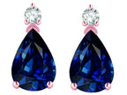 Star K  8x6mm Pear Shape Created Sapphire Classic Drop Earring Studs