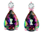 Star K  8x6mm Pear Shape Rainbow Mystic Topaz Classic Drop Earring Studs