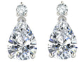 Star K  8x6mm Pear Shape Genuine White Topaz Classic Drop Earring Studs