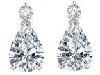 Star K  8x6mm Pear Shape Genuine White Topaz Classic Drop Earring Studs