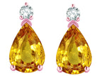 Star K  8x6mm Pear Shape Genuine Citrine Classic Drop Earring Studs