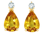 Star K  8x6mm Pear Shape Genuine Citrine Classic Drop Earring Studs