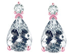 Star K  8x6mm Pear Shape Genuine Aquamarine Classic Drop Earring Studs