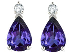Star K  8x6mm Pear Shape Genuine Iolite Classic Drop Earring Studs