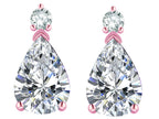 Star K  8x6mm Pear Shape Genuine White Topaz Classic Drop Earring Studs
