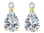 Star K  8x6mm Pear Shape Genuine White Topaz Classic Drop Earring Studs
