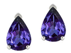 Star K  8x6mm Pear Shape Genuine Iolite Classic Solitaire Drop Earring Studs