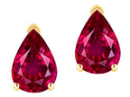 Star K  8x6mm Pear Shape Created Ruby Classic Solitaire Drop Earring Studs