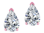 Star K  8x6mm Pear Shape Genuine White Topaz Classic Solitaire Drop Earring Studs