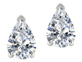 Star K  8x6mm Pear Shape Genuine White Topaz Classic Solitaire Drop Earring Studs