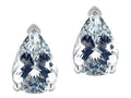 Star K  8x6mm Pear Shape Genuine Aquamarine Classic Solitaire Drop Earring Studs