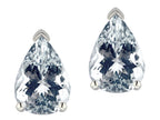 Star K  8x6mm Pear Shape Genuine Aquamarine Classic Solitaire Drop Earring Studs