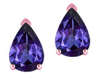 Star K  8x6mm Pear Shape Genuine Iolite Classic Solitaire Drop Earring Studs
