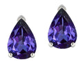 Star K  8x6mm Pear Shape Genuine Iolite Classic Solitaire Drop Earring Studs