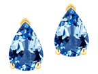 Star K  8x6mm Pear Shape Genuine Blue Topaz Classic Solitaire Drop Earring Studs