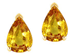 Star K  8x6mm Pear Shape Genuine Citrine Classic Solitaire Drop Earring Studs