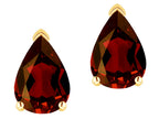 Star K  8x6mm Pear Shape Genuine Garnet Classic Solitaire Drop Earring Studs