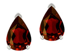 Star K  8x6mm Pear Shape Genuine Garnet Classic Solitaire Drop Earring Studs