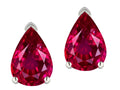 Star K  8x6mm Pear Shape Created Ruby Classic Solitaire Drop Earring Studs