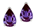 Star K  8x6mm Pear Shape Simulated Alexandrite Classic Solitaire Drop Earring Studs