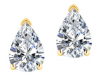 Star K  8x6mm Pear Shape Genuine White Topaz Classic Solitaire Drop Earring Studs