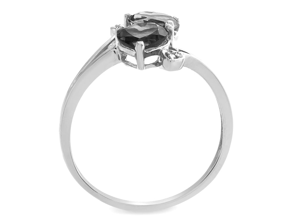 Star K  6mm Genuine Citrine Two Double Hearts Bypass Promise Ring