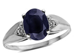 Star K  Oval 9x7 Genuine Black Sapphire trillion miracle setting wide band Ring