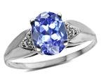 Star K  Oval 9x7 Genuine Tanzanite trillion miracle setting wide band Ring