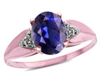 Star K ™ Oval 9x7 Genuine Iolite trillion miracle setting wide band Ring