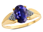 Star K ™ Oval 9x7 Genuine Iolite trillion miracle setting wide band Ring