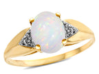 Star K ™ Oval 9x7 Genuine Opal trillion miracle setting wide band Ring